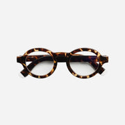 Tortoiseshell eyeglasses on a white background