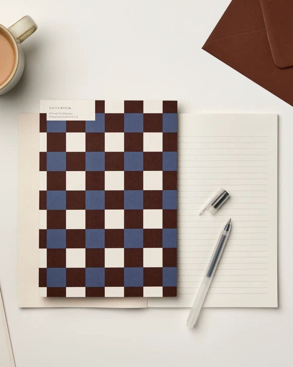A5 BURGUNDY/BLUE TILE NOTEBOOK