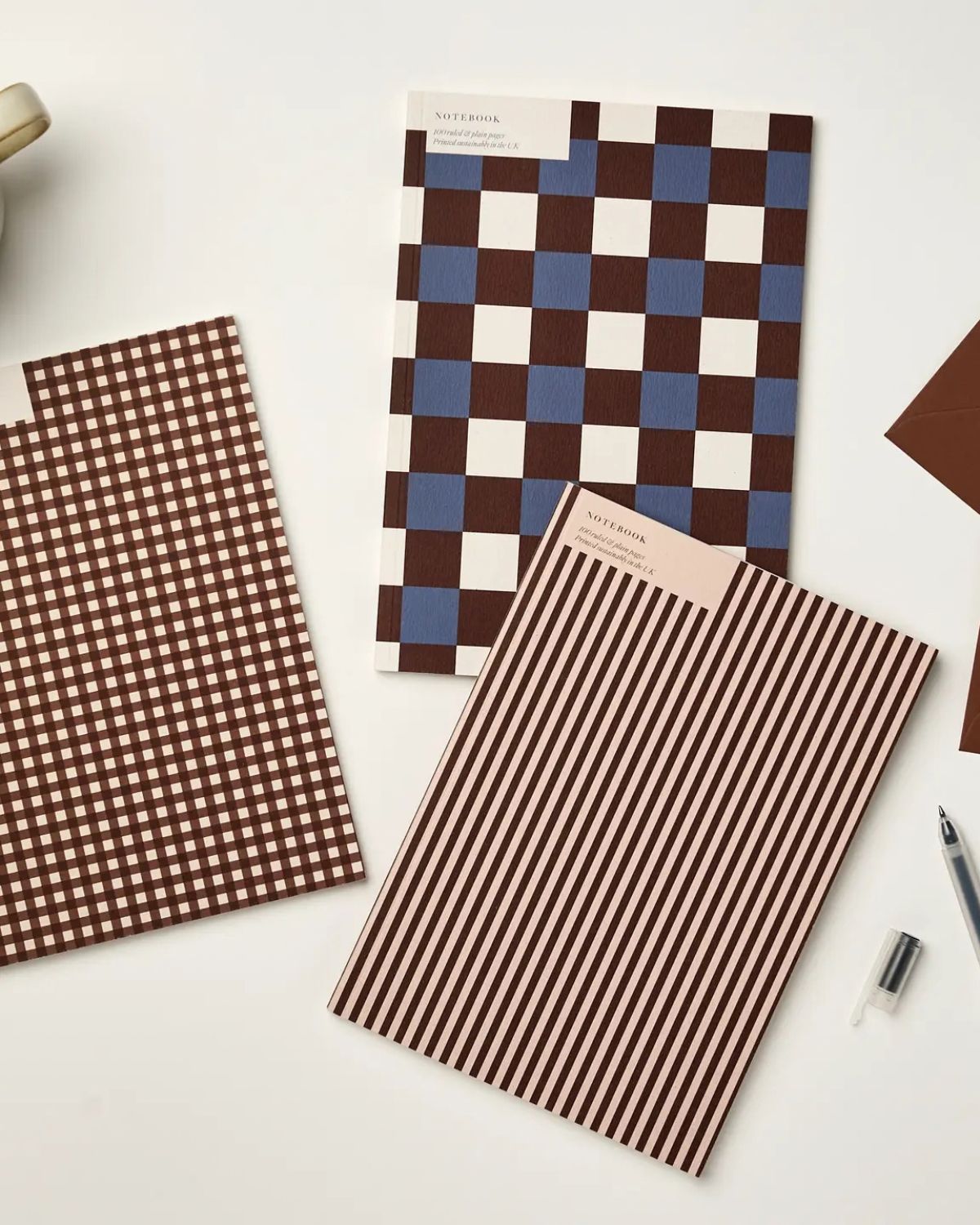 A5 BURGUNDY/BLUE TILE NOTEBOOK