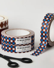 BURGUNDY/BLUE BRUGGE TILE PAPER TAPE