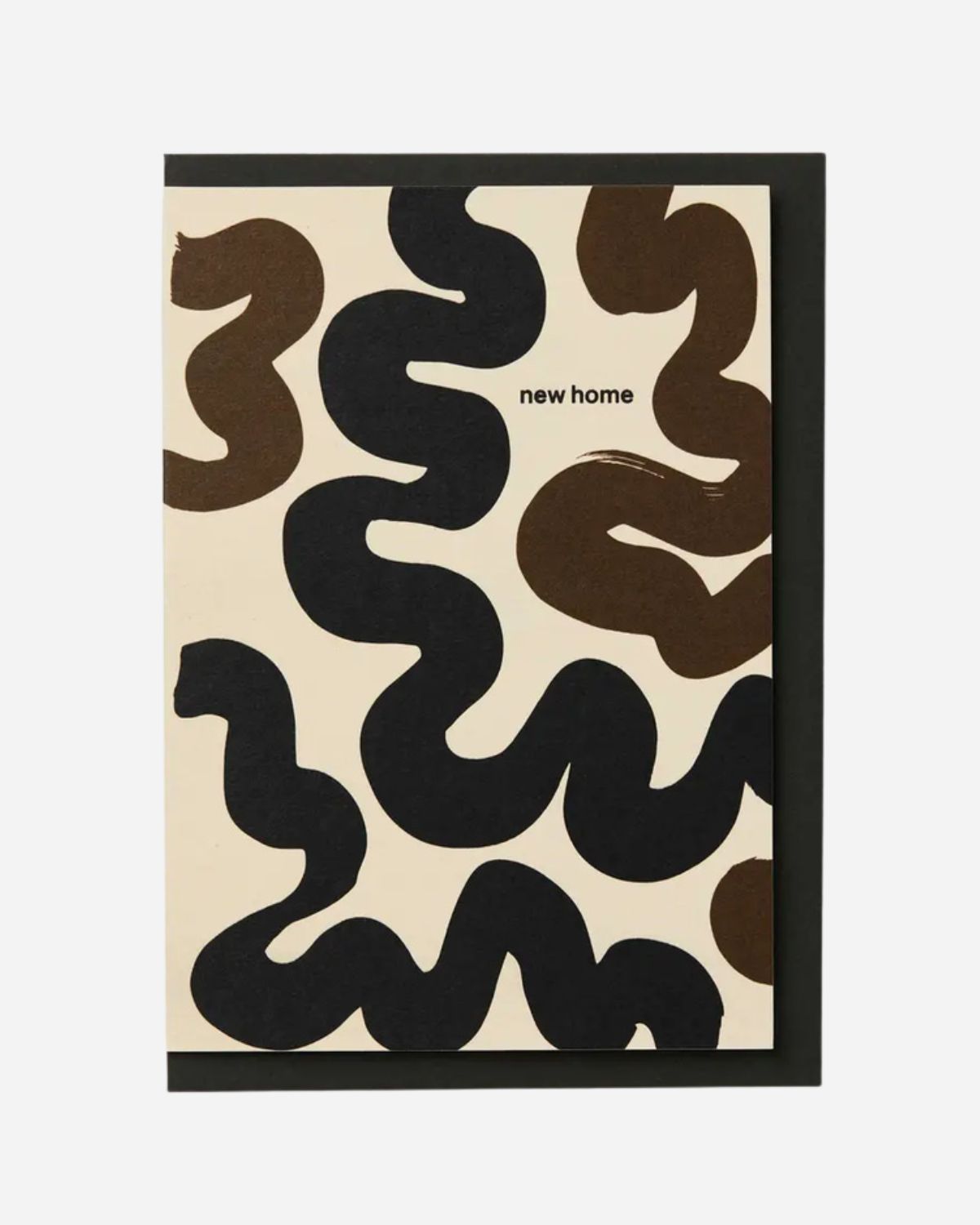 CREAM & BROWN SQUIGGLE NEW HOME CARD