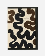 CREAM & BROWN SQUIGGLE NEW HOME CARD