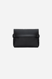 Black leather bag on a transparent background