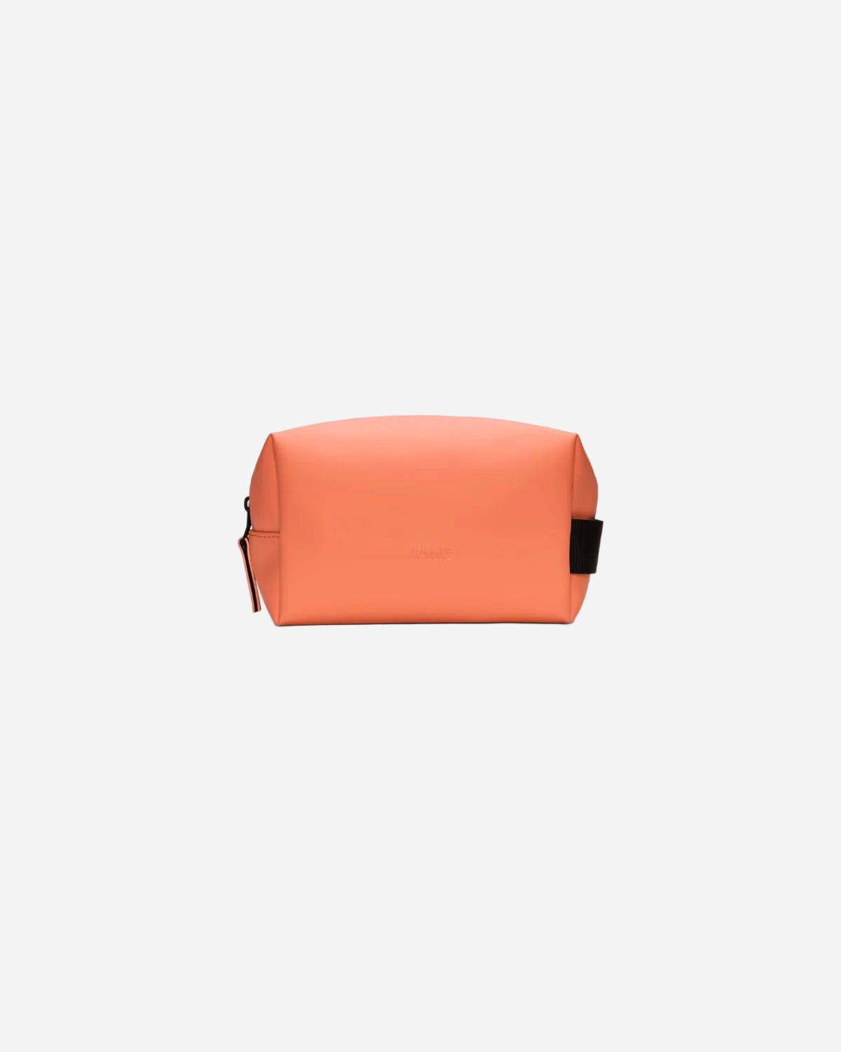 Orange toiletry bag on a white background