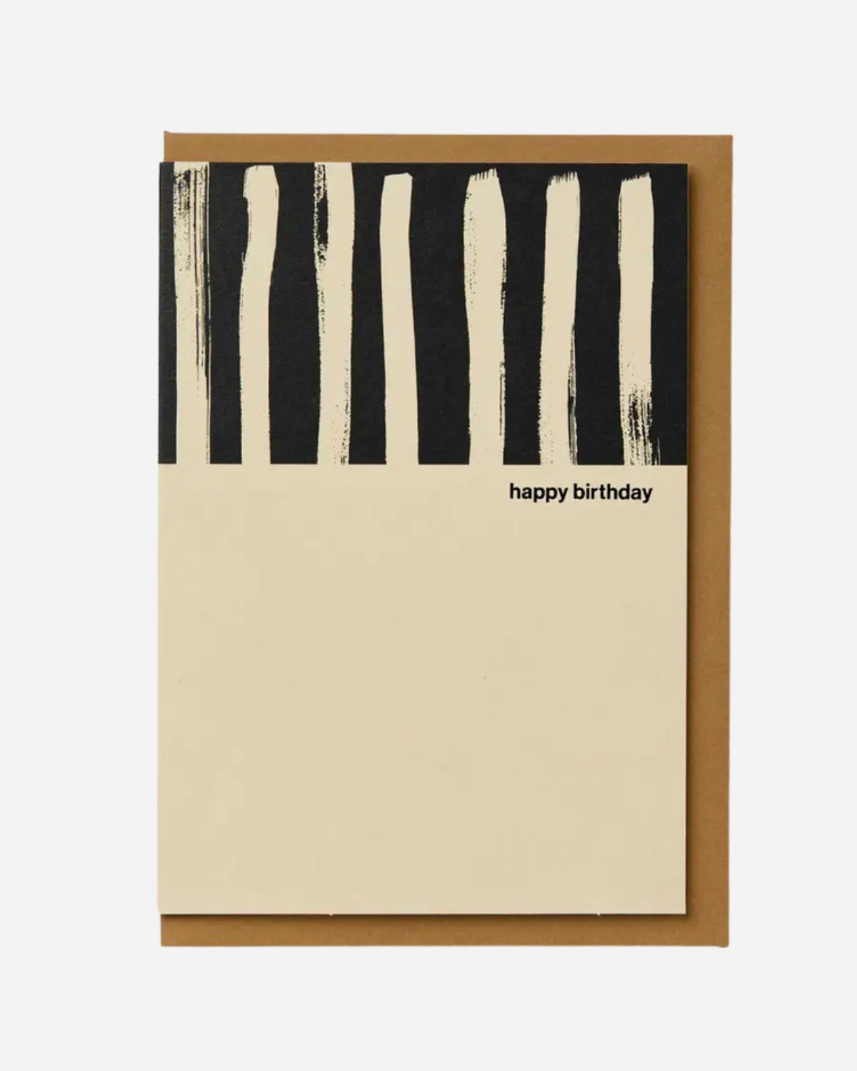 BLACK & CREAM STRIPE HAPPY BIRTHDAY CARD