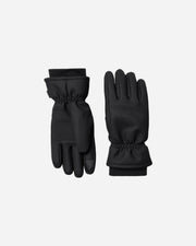Pair of black gloves on a white background