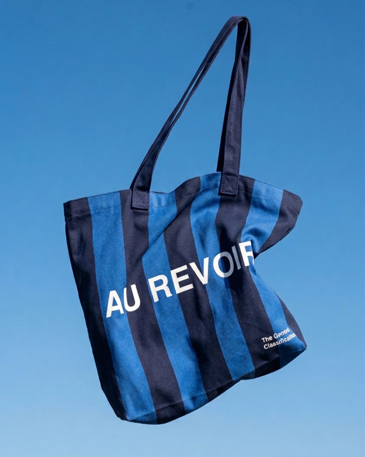 BONJOUR STRIPE TOTE BAG BLUE & NAVY