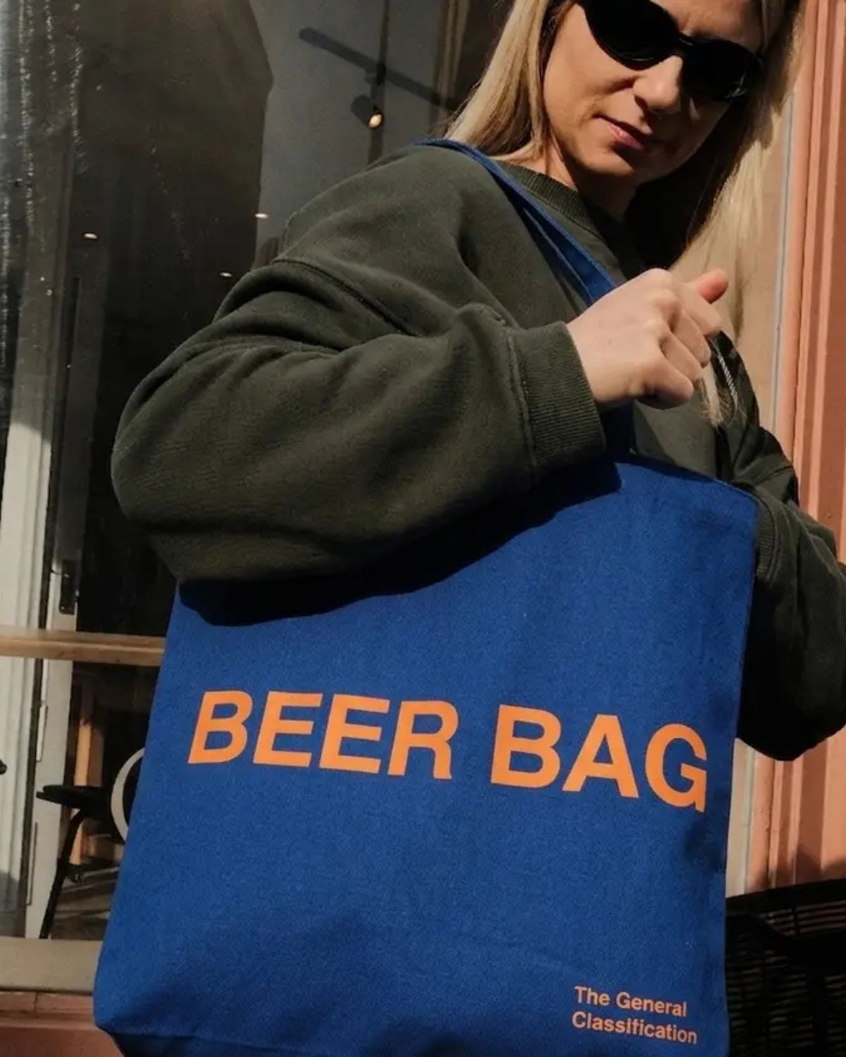 BEER BAG BLUE TOTE BAG