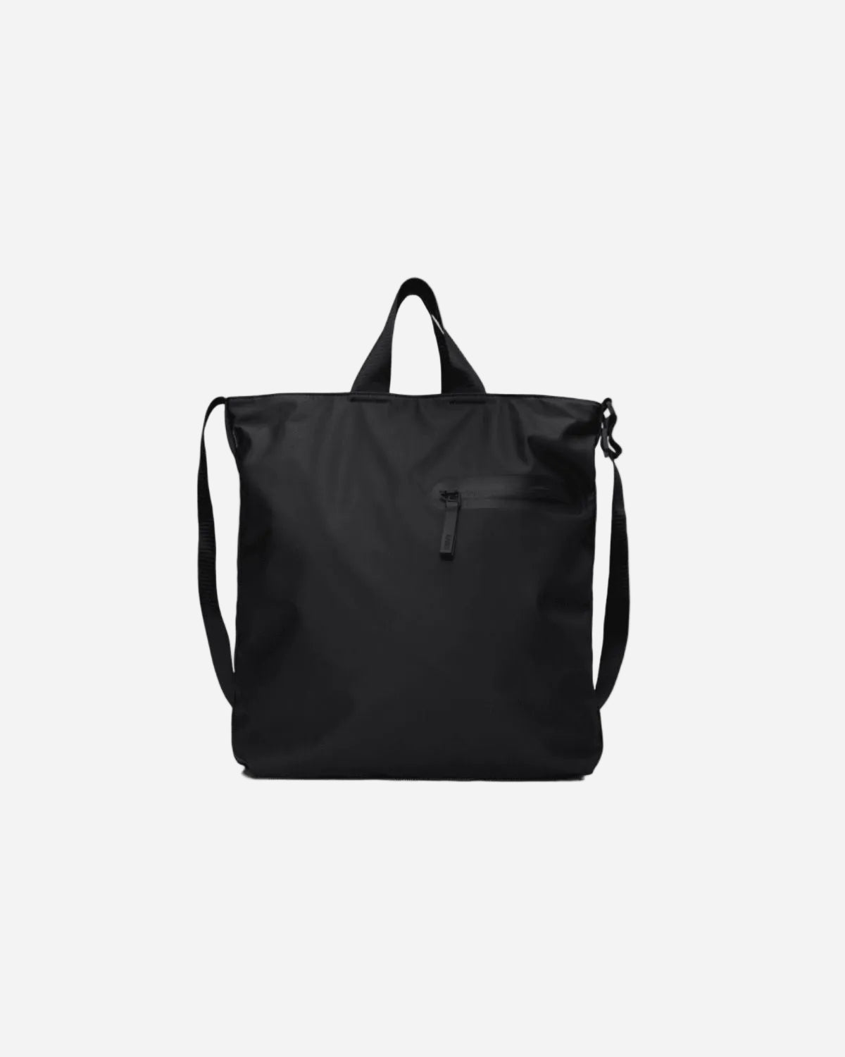 Black tote bag on a white background