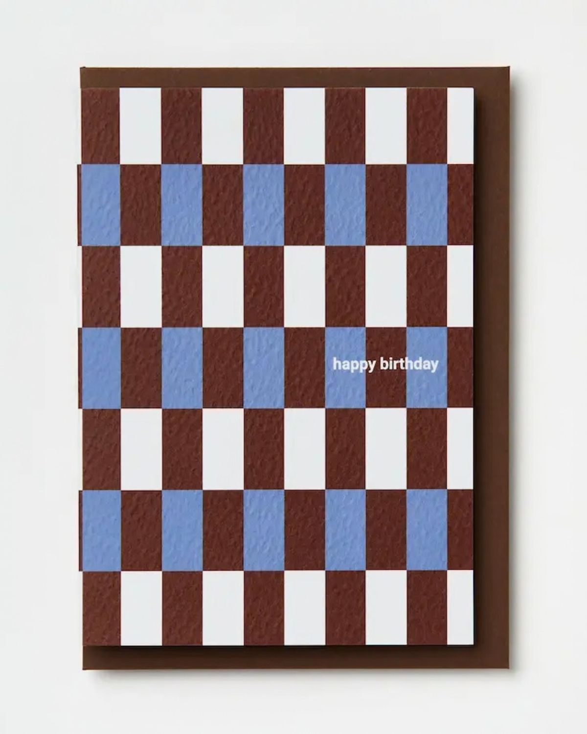 HAPPY BIRTHDAY BLUE BURGUNDY BRUGGE TILE CARD PPBD