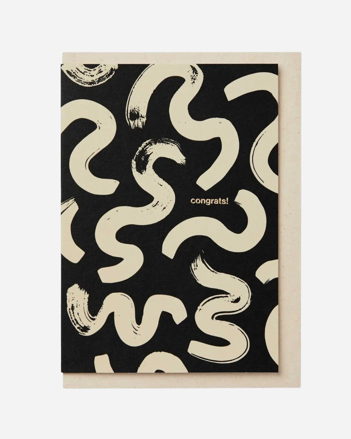 BLACK & CREAM ABSTRACT CONGRATULATIONS CARD