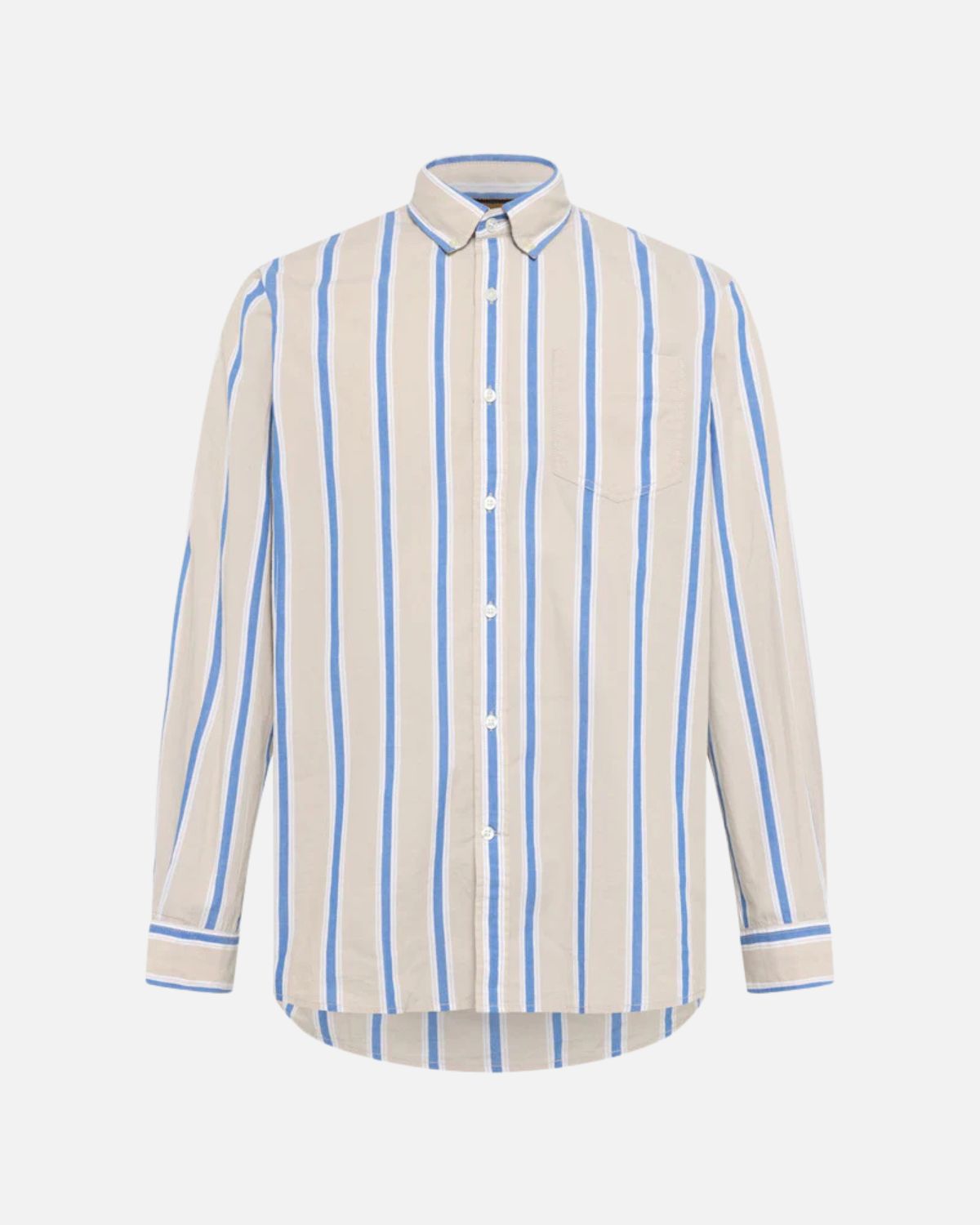 GARYI POPLIN STRIPE SHIRT WARM BEIGE