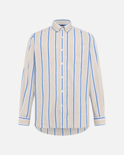 GARYI POPLIN STRIPE SHIRT WARM BEIGE