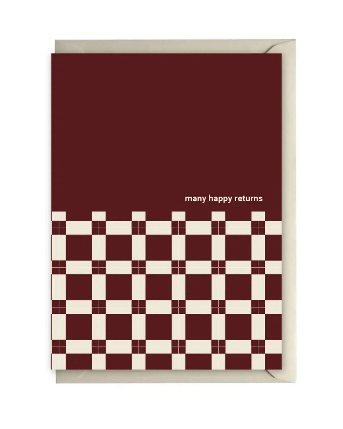 CLARET TILED HAPPY BIRTHDAY CARD