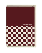 CLARET TILED HAPPY BIRTHDAY CARD