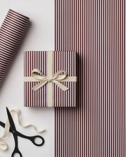 RUSSET /BURGUNDY STRIPE GIFT WRAP