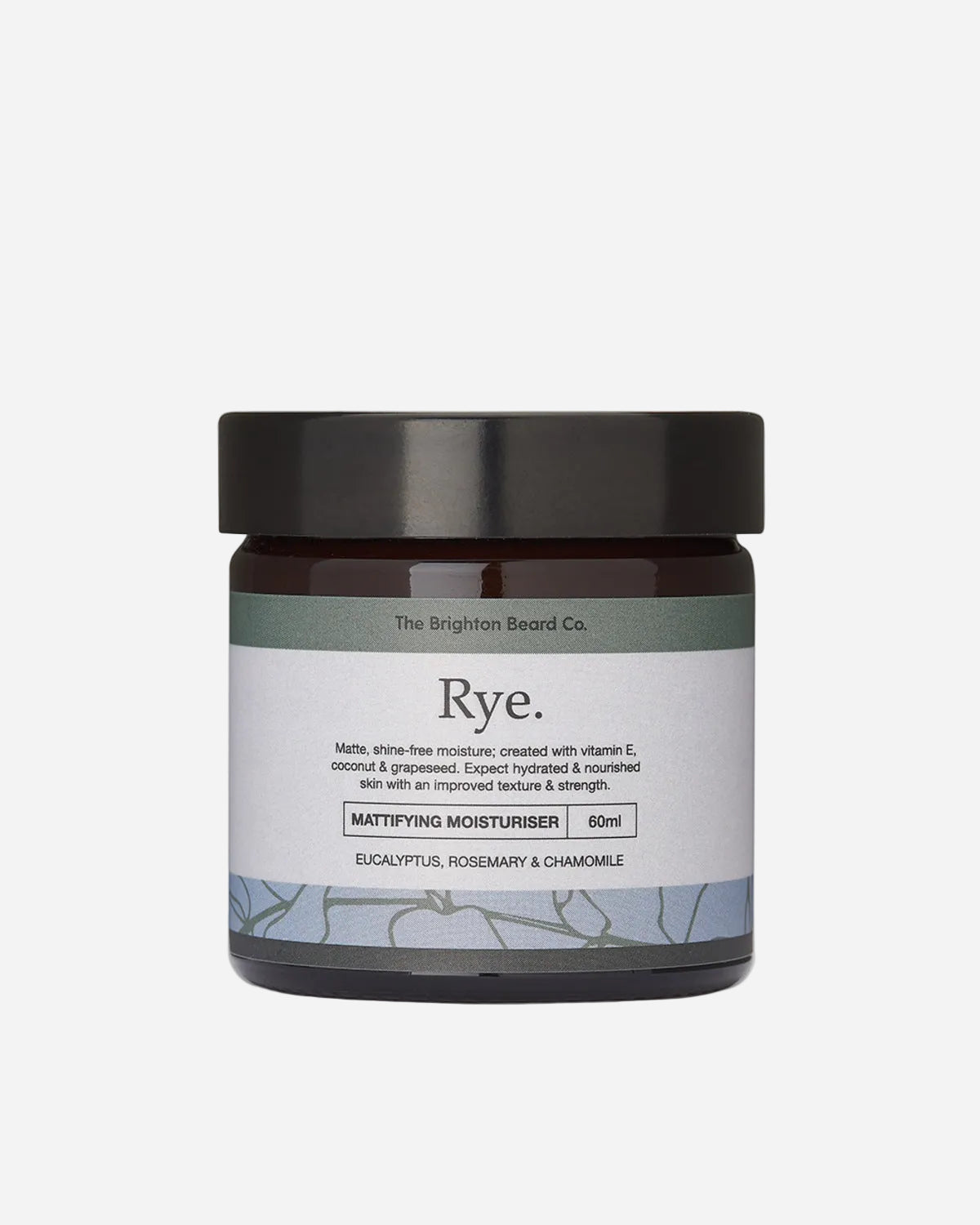 Jar of 'Rye' moisturizer by The Brighton Beard Co. on a white background