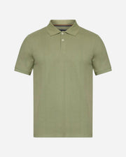 Green polo shirt on a white background