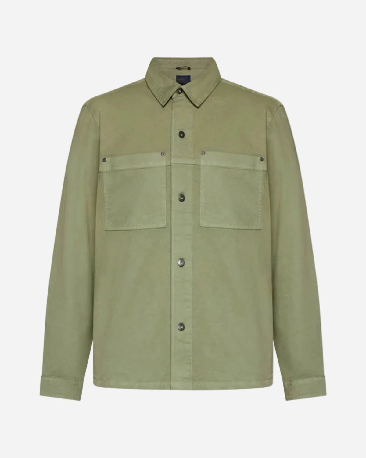 Green jacket with two front pockets on a white background