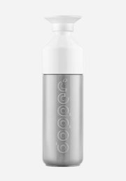 White and silver bottle with 'dopper' branding on a white background