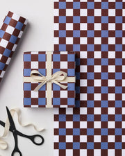BLUE/RUSSET BRUGGE TILE GIFT WRAP