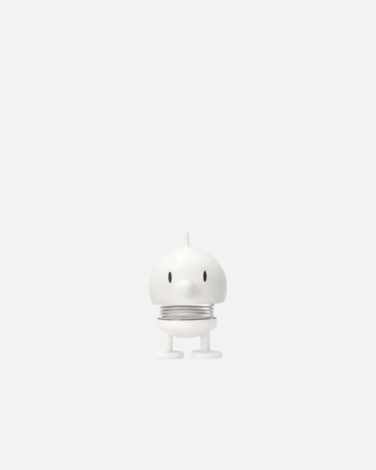 Mini Hoptimist Bumble figure in white on a white background