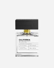 Perfume bottle labeled 'California' on a white background