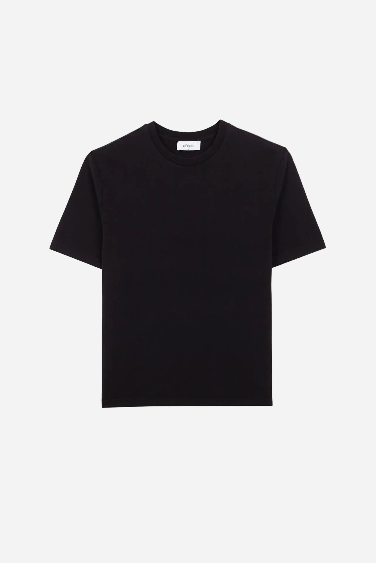 Black t-shirt on a white background