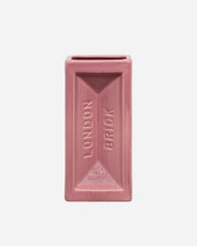 Pink rectangular ceramic planter with 'London Brick' branding on a white background