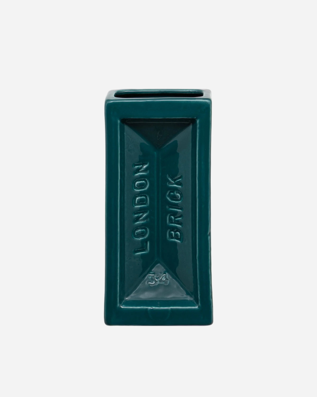 Teal rectangular container labeled 'London Brick' on a white background