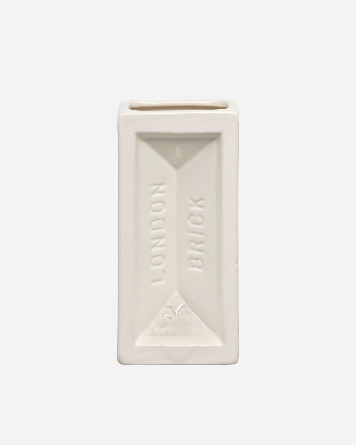Rectangular white ceramic planter with 'London Brick' branding on a white background