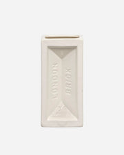 Rectangular white ceramic planter with 'London Brick' branding on a white background