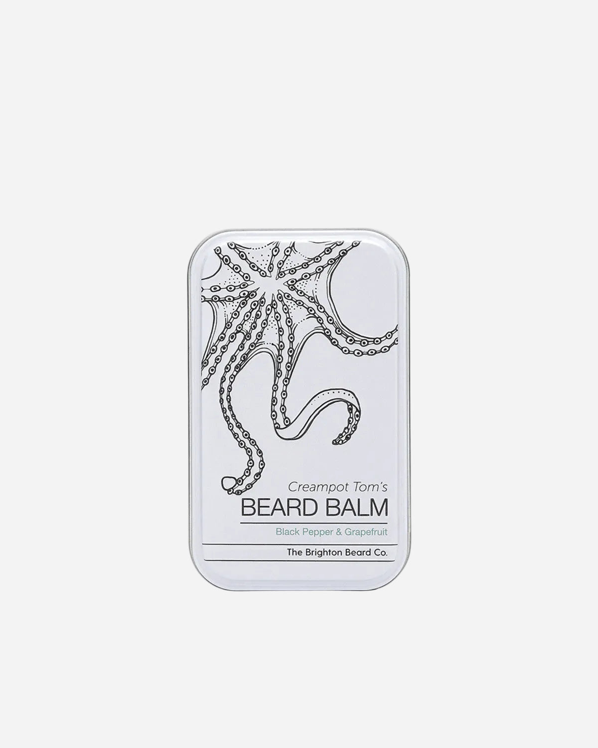 Beard balm packaging with starfish design on a white background