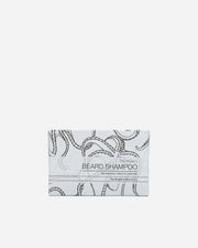 Bar of beard shampoo packaging on a white background