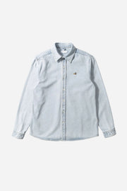 Light blue button-up shirt on a white background