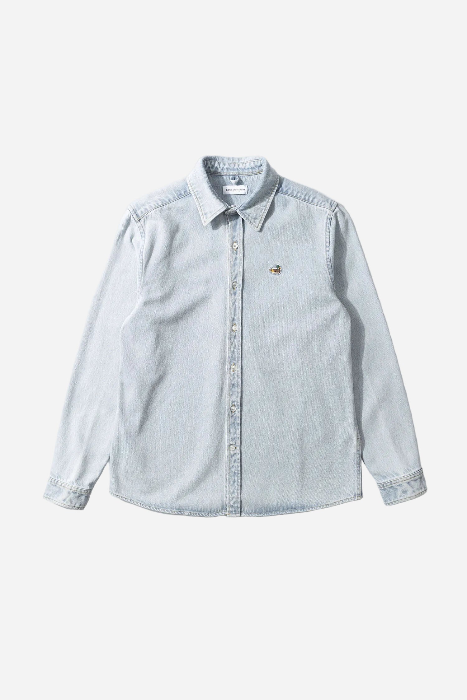 Light blue button-up shirt on a white background