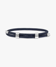 LITTLE LEWIS DBL NAVY SILVER BRACELET