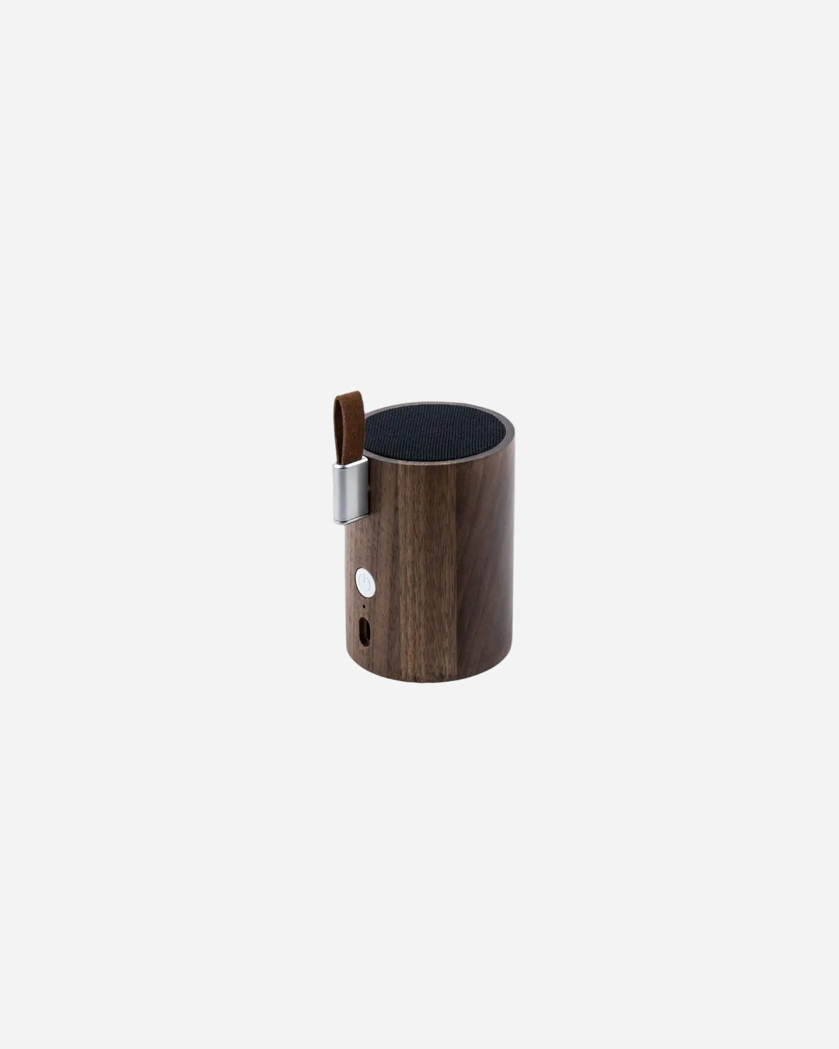 Walnut speaker on a white background