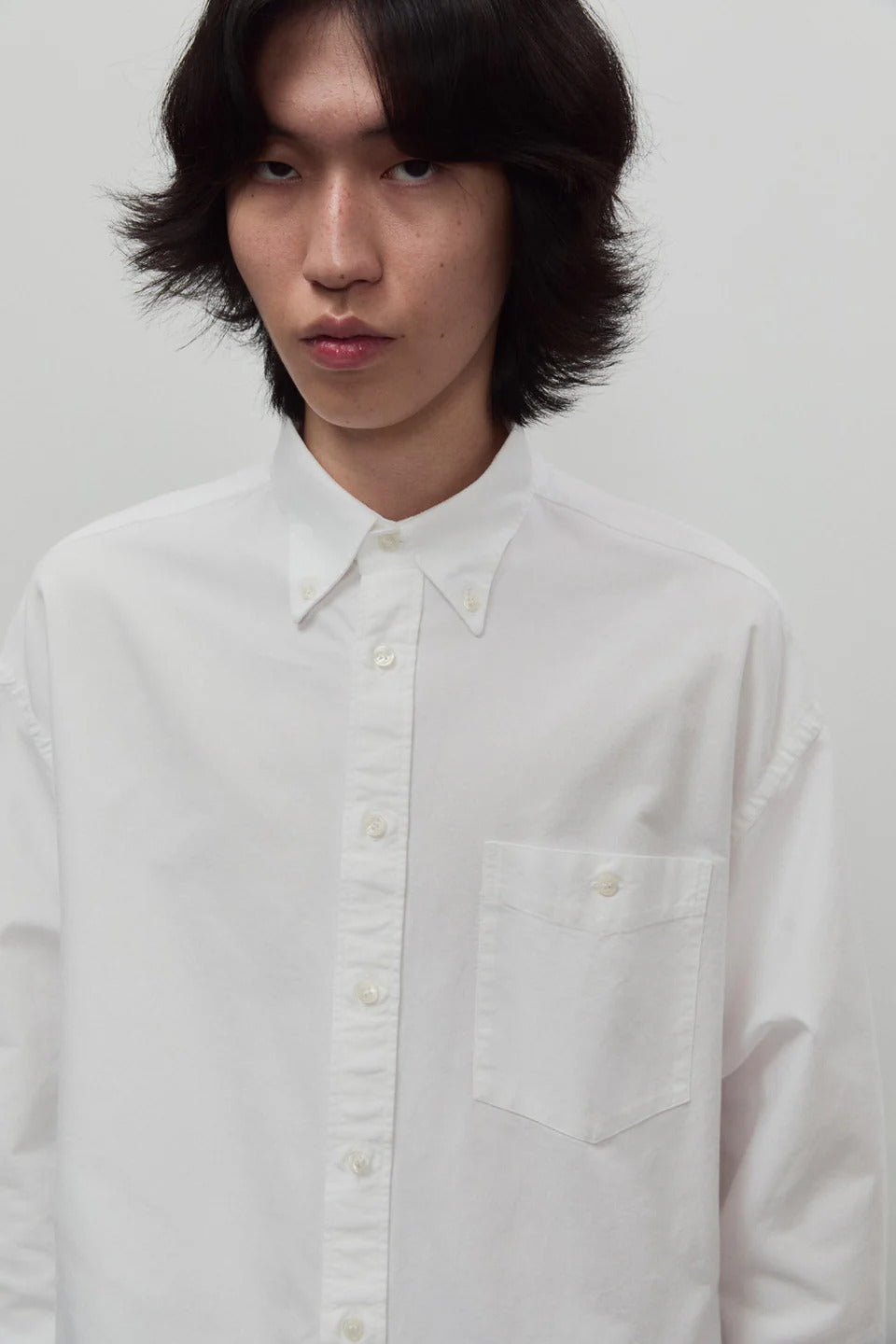 LONG SLEEVE BAGGY OXFORD SHIRT WHITE