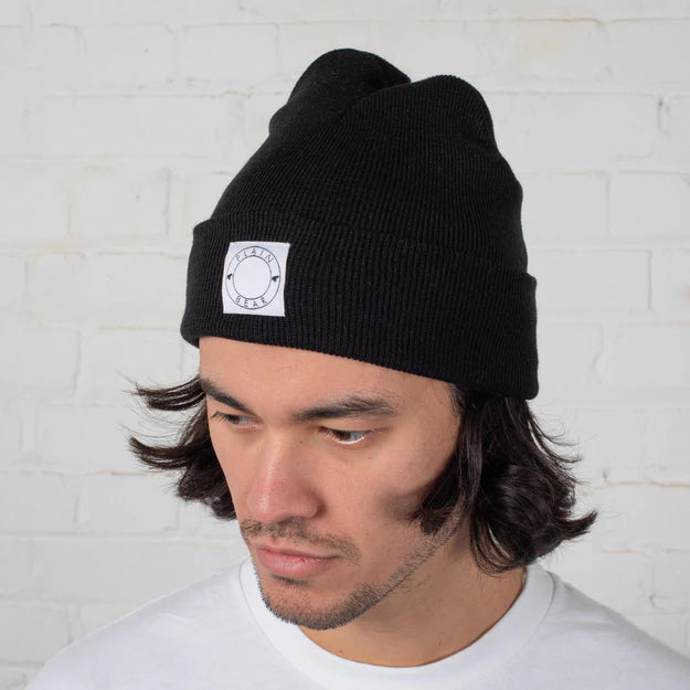 LABEL BEANIE BLACK