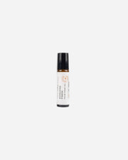 Roll-on bottle with a white label on a white background