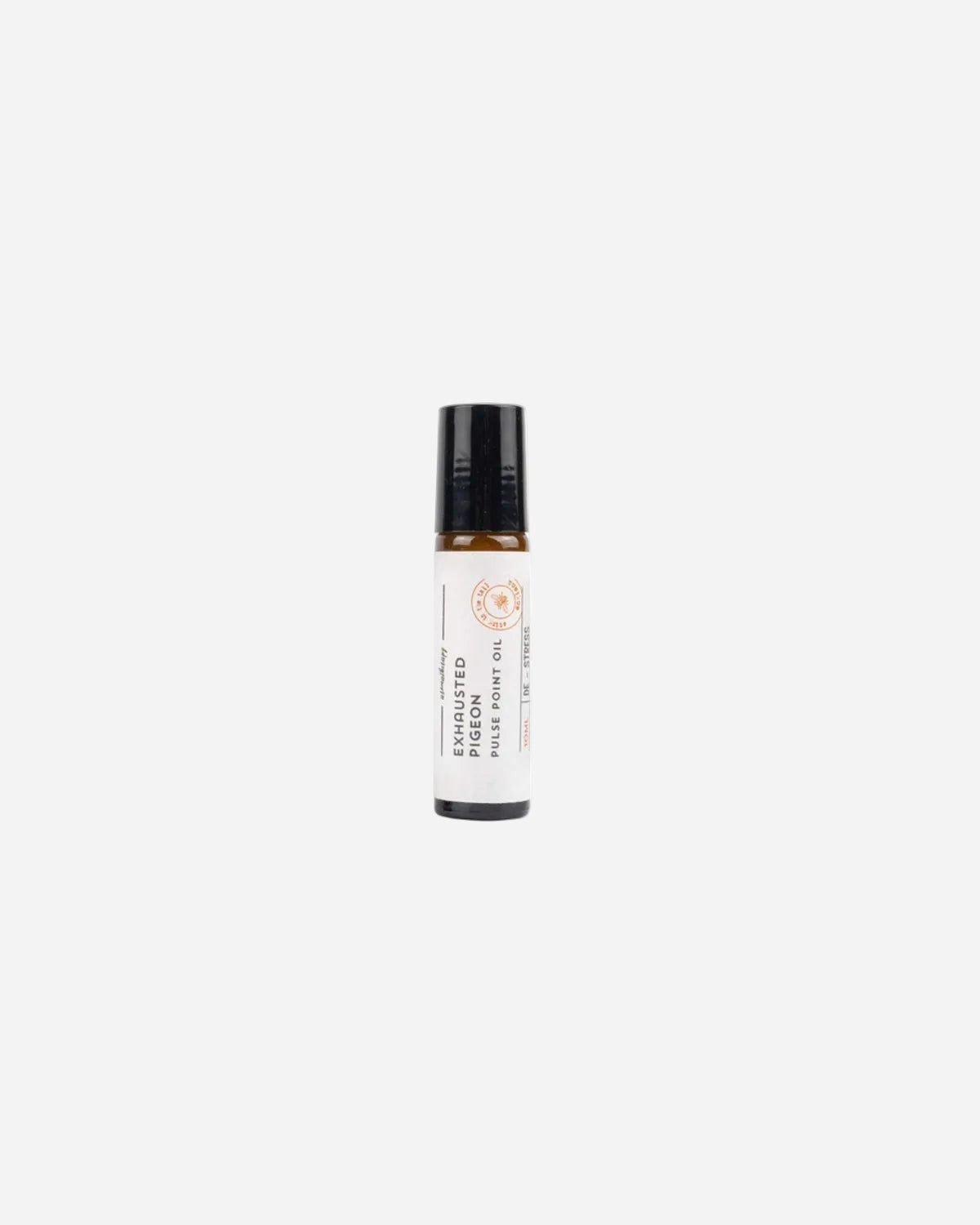 Roll-on bottle with a white label on a white background