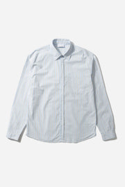 Light blue striped shirt on a white background