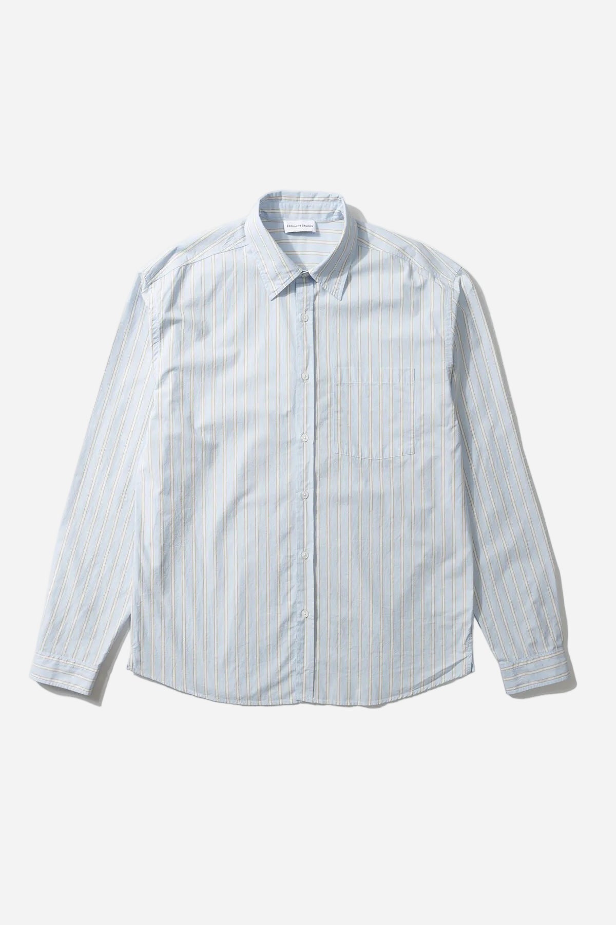Light blue striped shirt on a white background