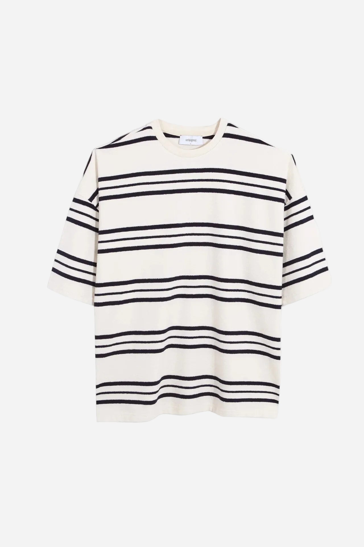 Black and white striped shirt on a white background