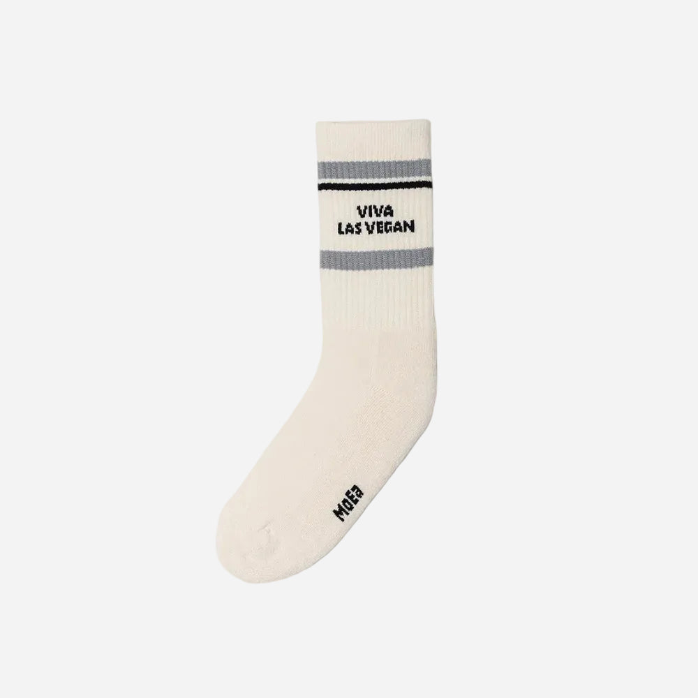 Beige sock with 'VIVA LAS VEGAS' text on a white background