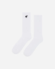 White socks with embroidered bear