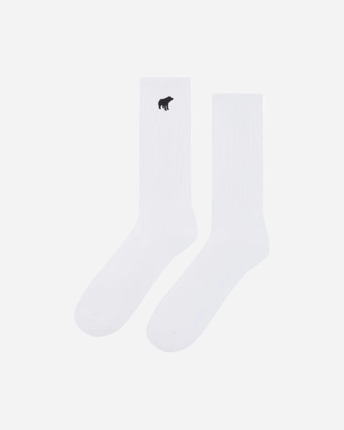 White socks with embroidered bear