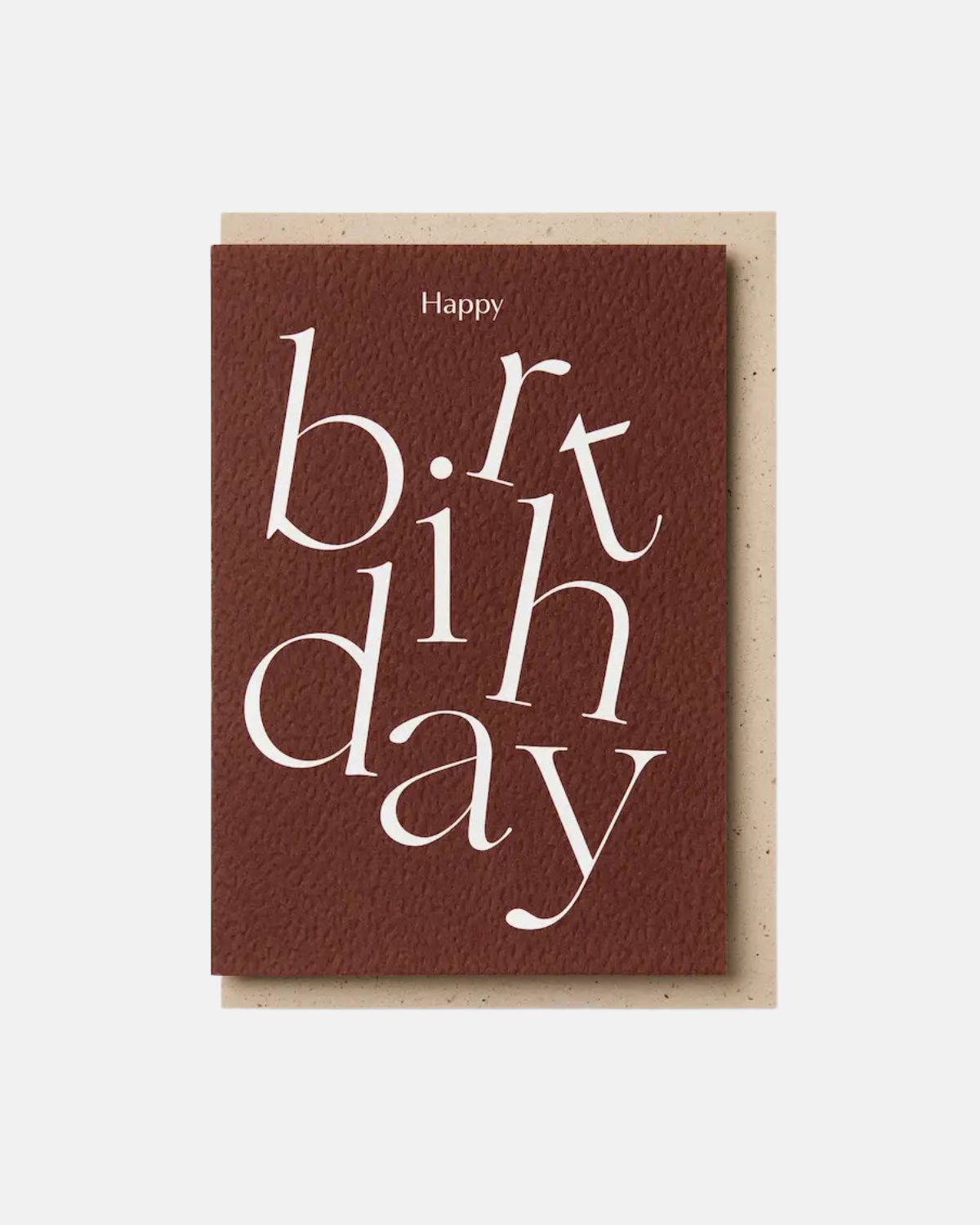 BURGUNDY SERIF TYPE HAPPY BIRTHDAY CARD