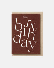 BURGUNDY SERIF TYPE HAPPY BIRTHDAY CARD